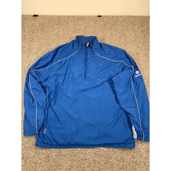 Sunice Weather #3621~Mens Blue/ L/S 1/4 Zip Pullover Jacket Windbreaker - Picture 1 of 10